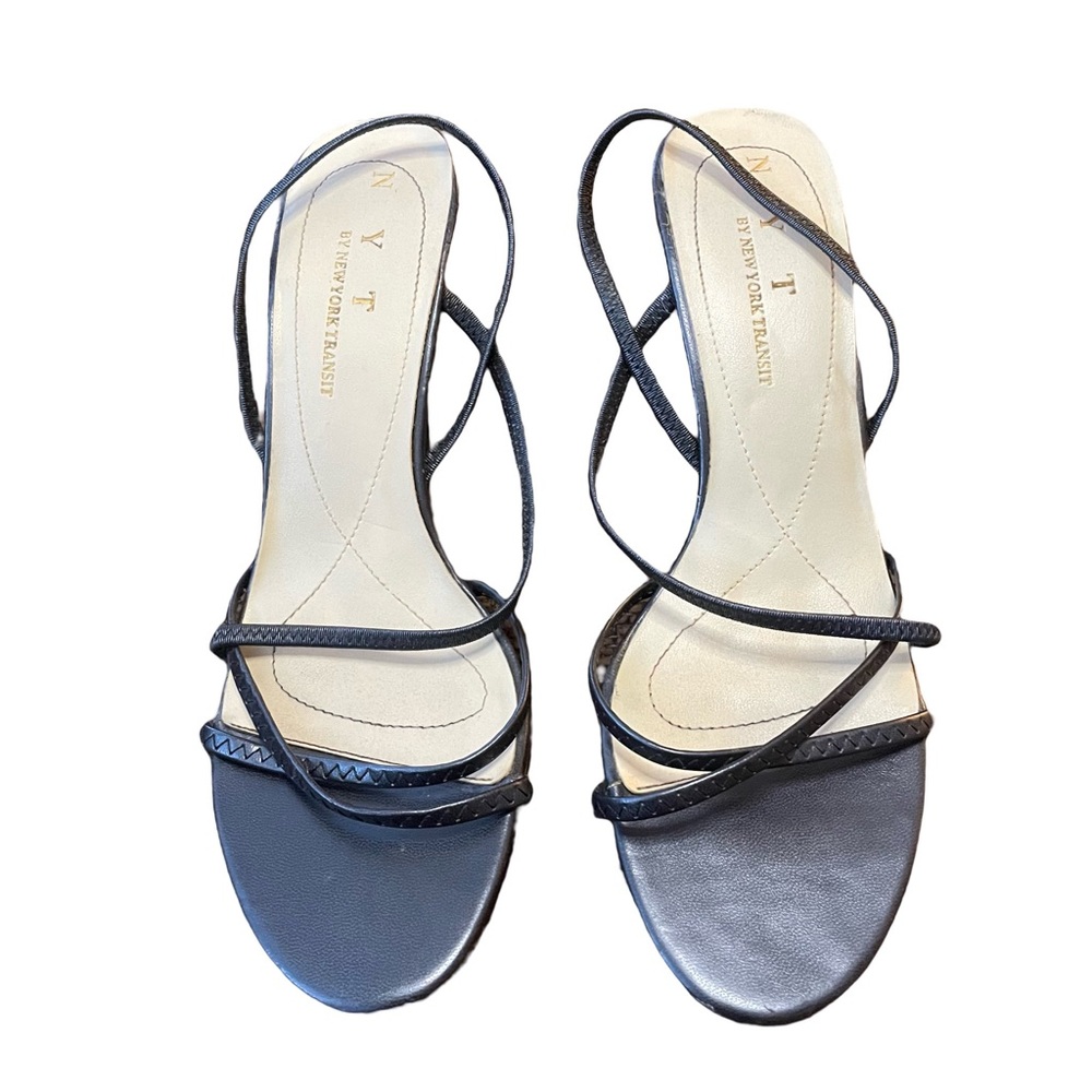 New York Transit Black Strappy Heels